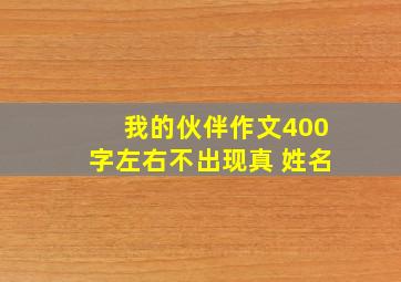 我的伙伴作文400字左右不出现真 姓名